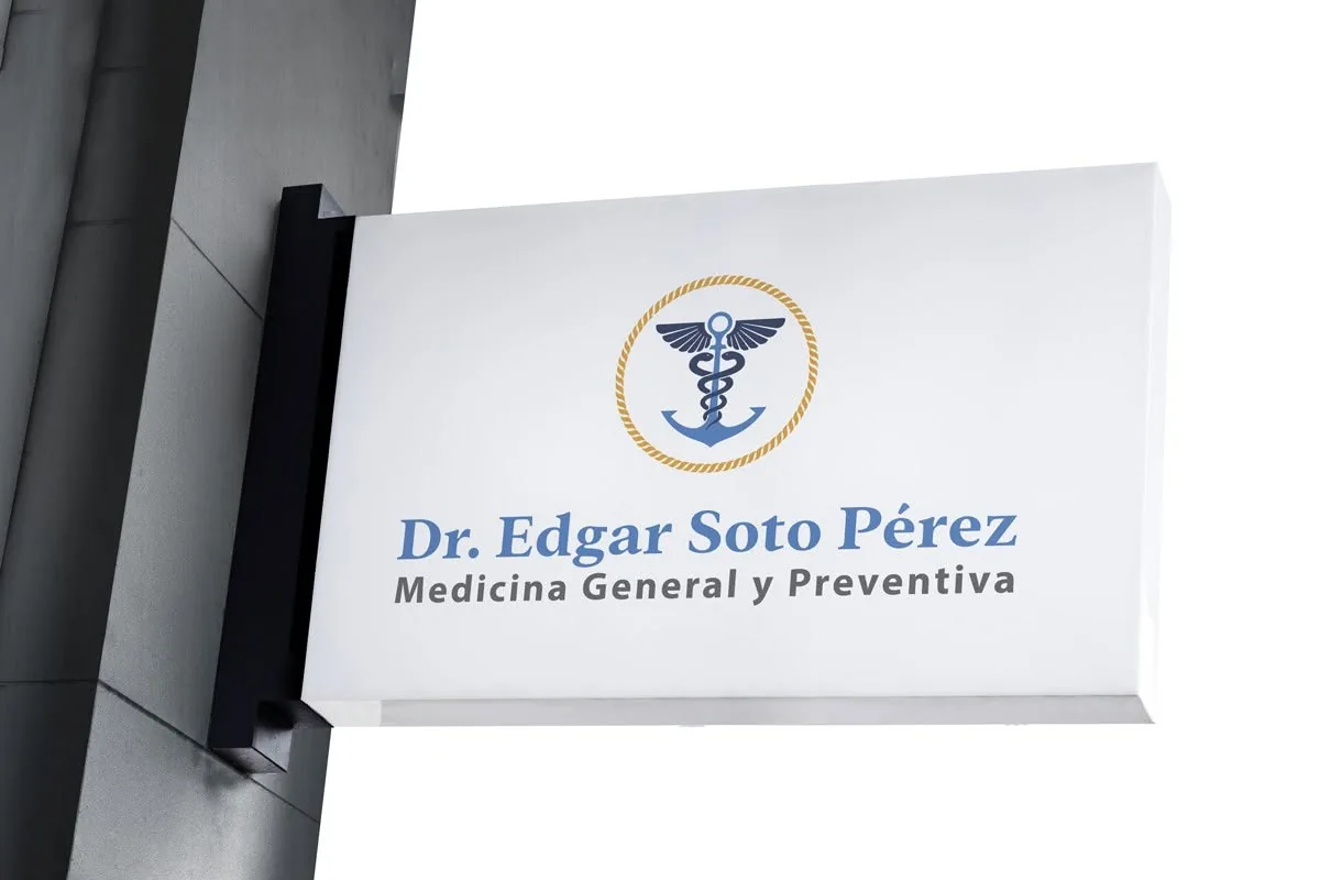 Rótulo exterior de Dr. Edgar Soto Pérez
